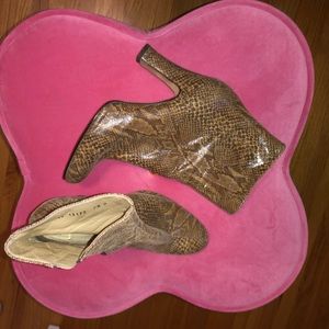 Snake Skin Print Booties 7.5